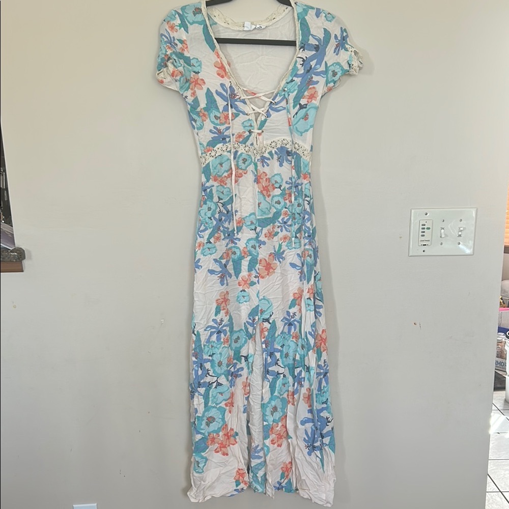 Floral Middle Slit Maxi Dress